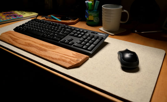 Wool Felt Desk Pad with Cork Base | Thick, Protective Desk Mat
