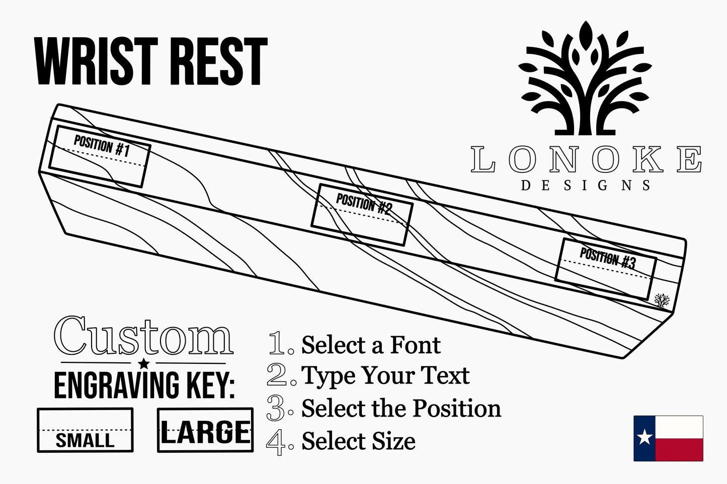 Wenge Wrist Rest for Mechanical Keyboards | Solid Exotic Wood, Custom Engraving