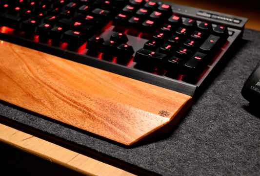 Mahogany Keyboard Wrist Rest | Ergonomic Exotic Hardwood Mechanical Keyboard Wrist Support