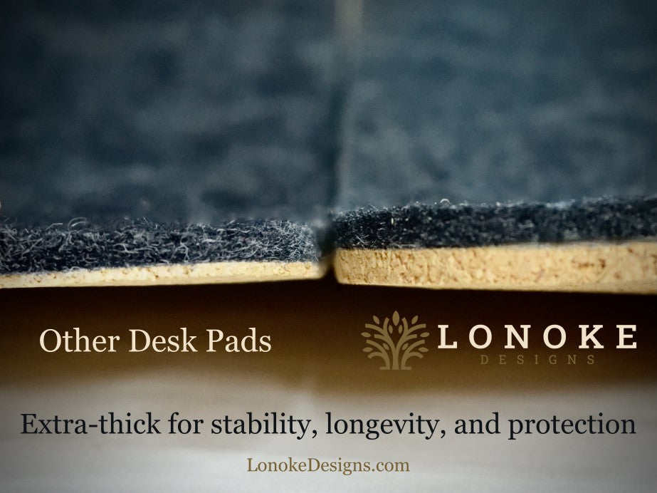 Wool Felt Desk Pad with Cork Base | Thick, Protective Desk Mat