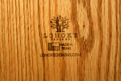 Lonoke Designs Logo with lonokedesigns.com and Texas Flag