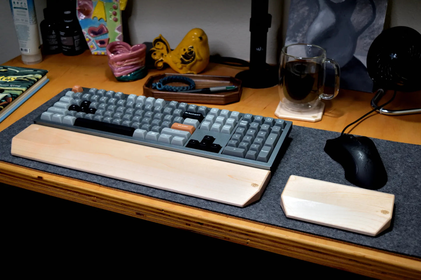 Hardwood Mouse Wrist Rest | Solid Wood Ergonomic Support, Custom Engraving