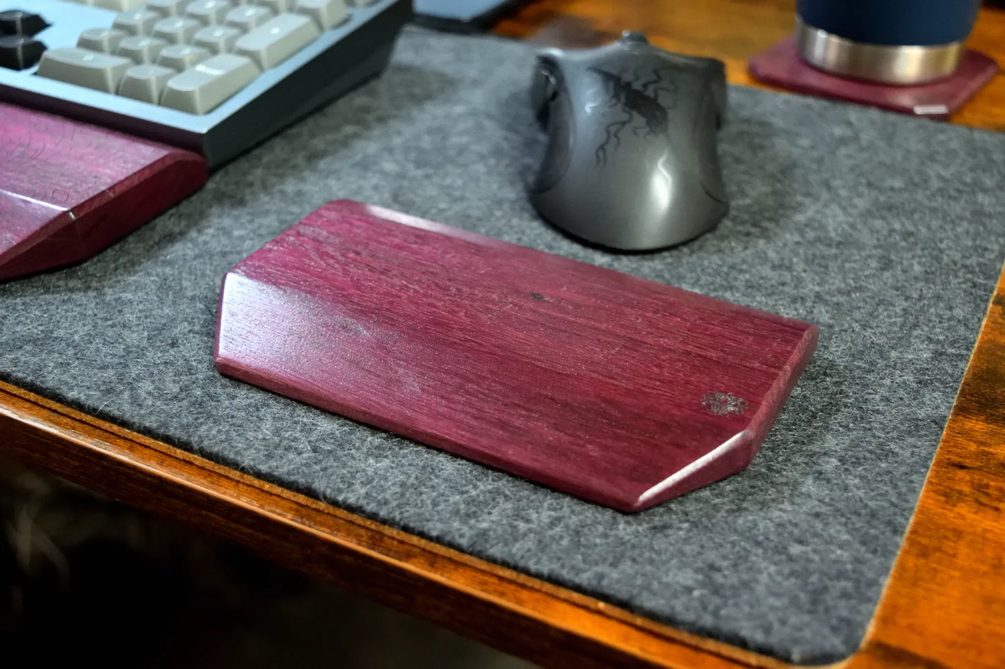 Hardwood Mouse Wrist Rest | Solid Wood Ergonomic Support, Custom Engraving