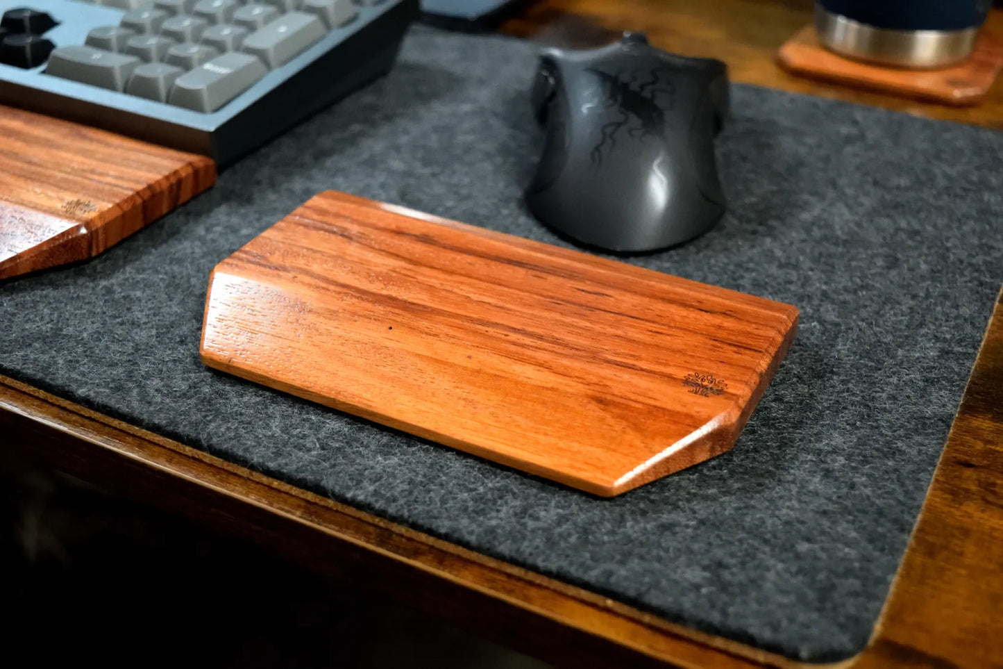 Hardwood Mouse Wrist Rest | Solid Wood Ergonomic Support, Custom Engraving