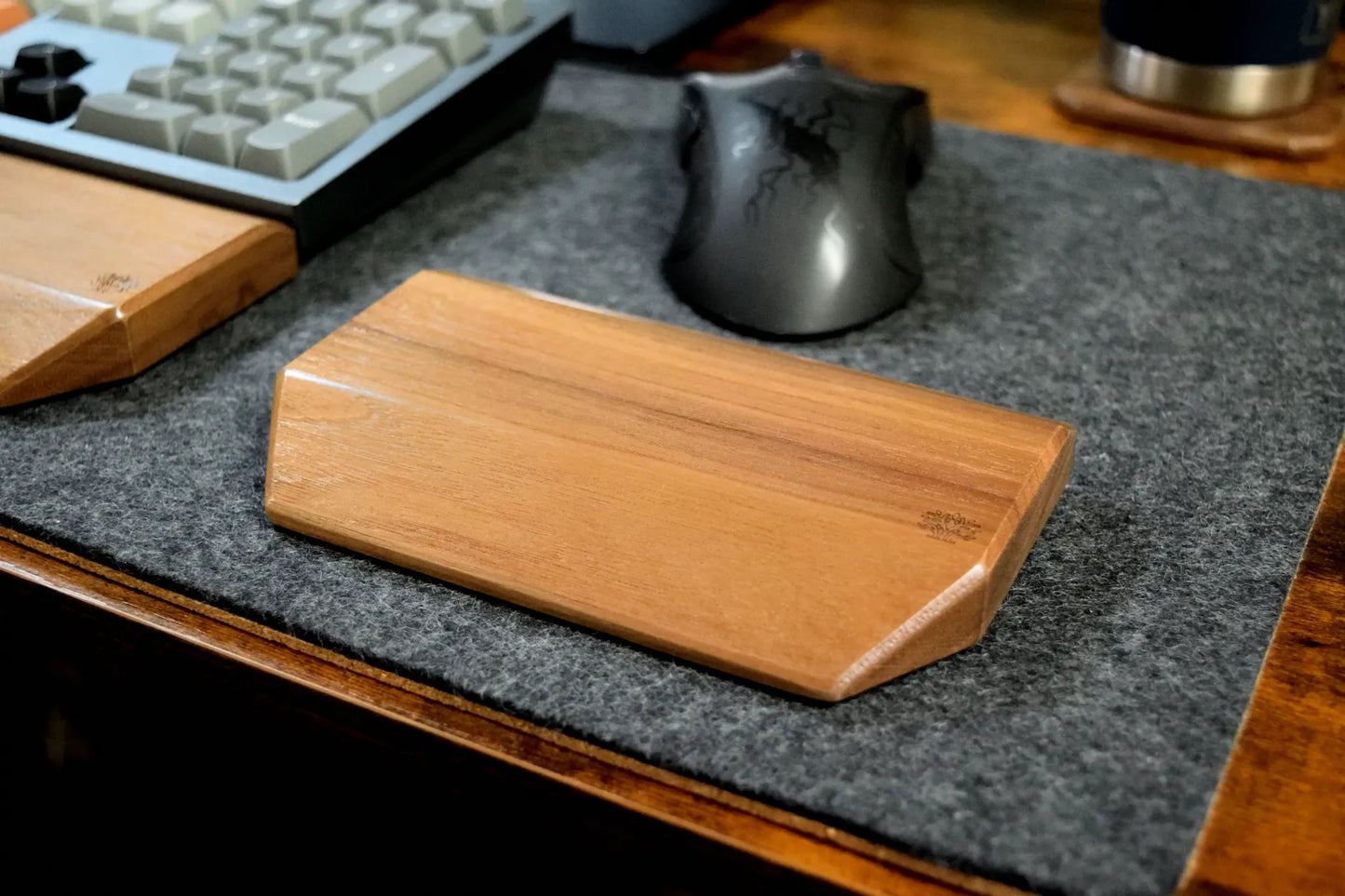 Hardwood Mouse Wrist Rest | Solid Wood Ergonomic Support, Custom Engraving