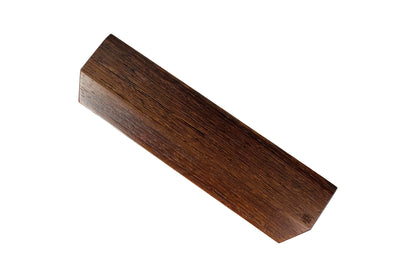 Lonoke Designs wenge wood mechanical keyboard wrist rest on a solid white background.
